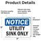 Signmission Utility Sink Only, 7 in W x Rectangle, Vinyl Decal OS-2PACK-NS-D-57-L-18848 - alternate 6